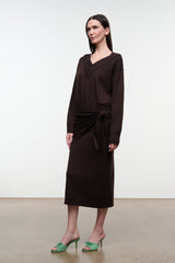 NORMAN SWEATER DRESS | DARK OAK