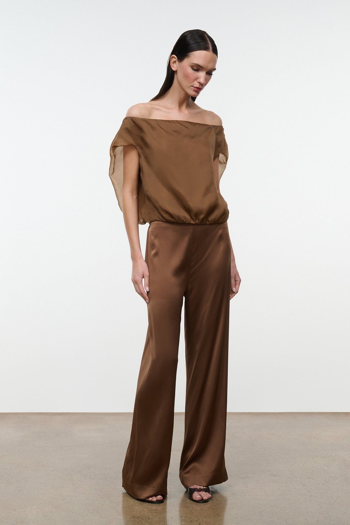 STROLL SILK PANT | CIGAR