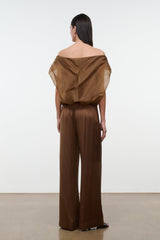STROLL SILK PANT | CIGAR